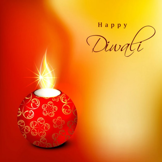 Diwali ball Christmas candle on orange background about Candle Holiday