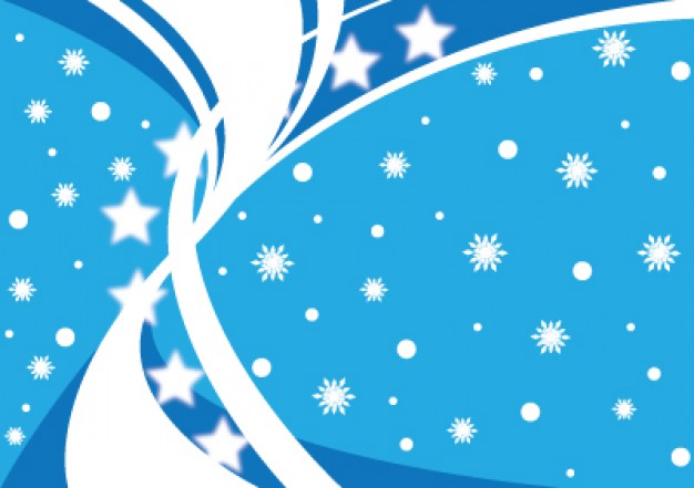 abstract blue and white winter background with snowflakes