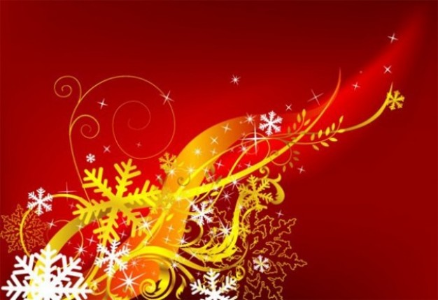 abstract christmas card with golden snowflake and red background pack