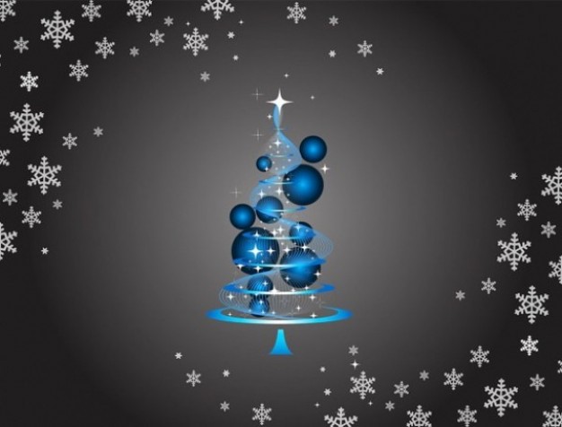 abstract christmas tree with blue balls pack