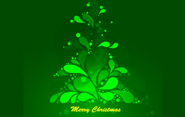 abstract green christmas tree with fluorescent light