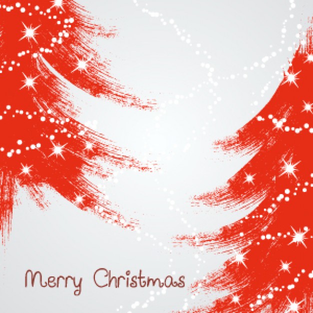 abstract shiny red christmas background over snow background