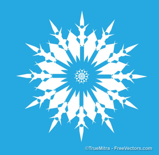 abstract snowflake illustration on blue background
