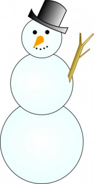 another Christmas snowman with black hat clip art about winter elements