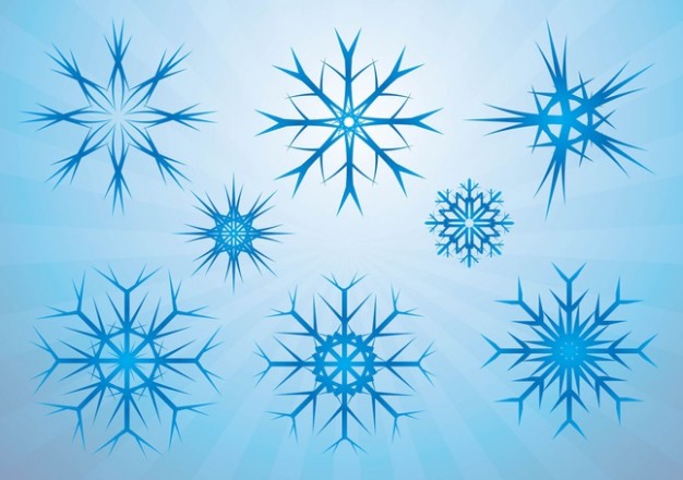 blue frost snowflakes vectors