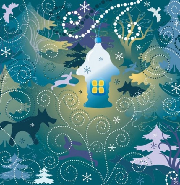 blue style Christmas Holiday forest with lamp and animals background about Snowflake Opinions