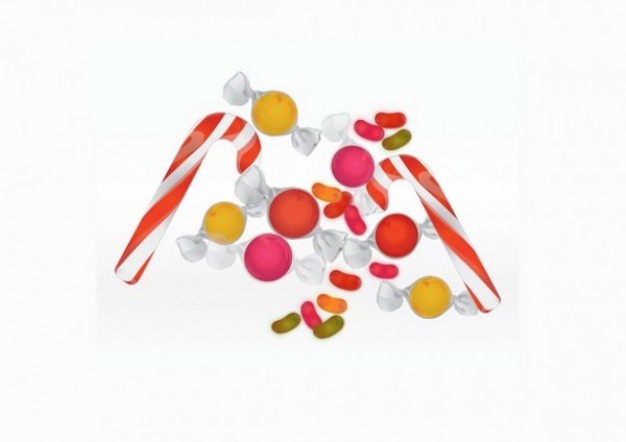 Candy cane pile Confectionery of candy christmas elements about Christmas Jelly bean