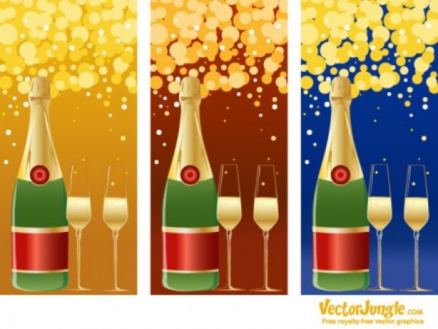 Champagne New Year Eve bottle and glasses about Do it yourself Instagram