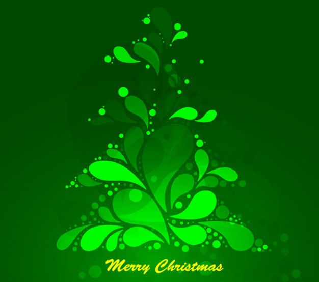 Christmas abstract Christmas tree green christmas tree made of green leaves graphic