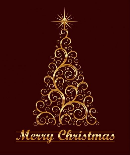 Christmas abstract Christmas tree made of floral swirl christmas tree graphic about Horticulture Agr