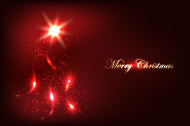 christmas background with red glow firing light