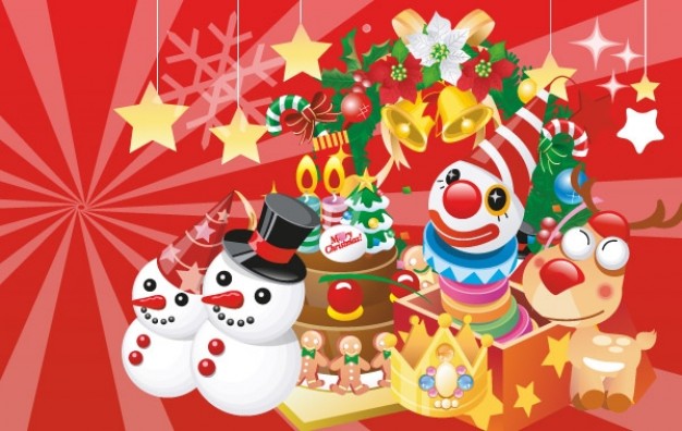 christmas banners with snowmans over radiant background