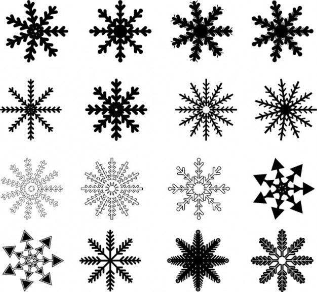 Christmas black Snowflake drawn set about snowflake figure