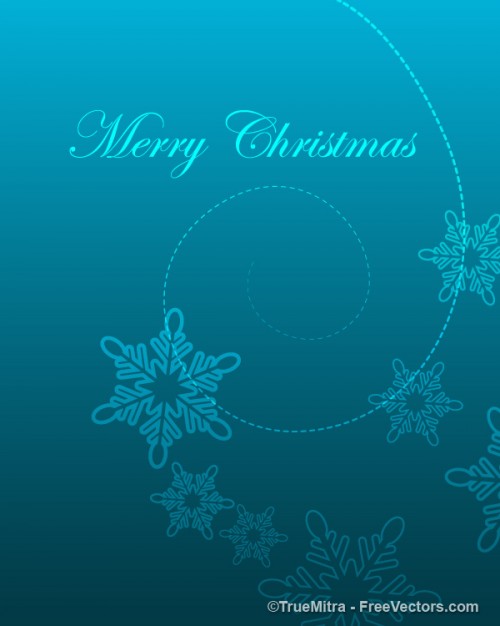 christmas bokeh template with snowflakes in blue style