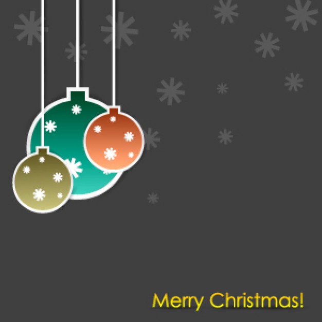christmas card illustration with colorful Christmas balls