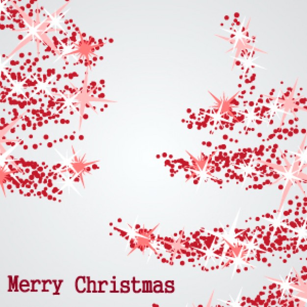 christmas card with abstract tree in red dots