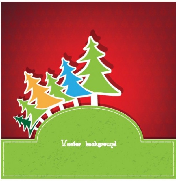 Christmas colorful Christmas trees paper frames about Tree holiday