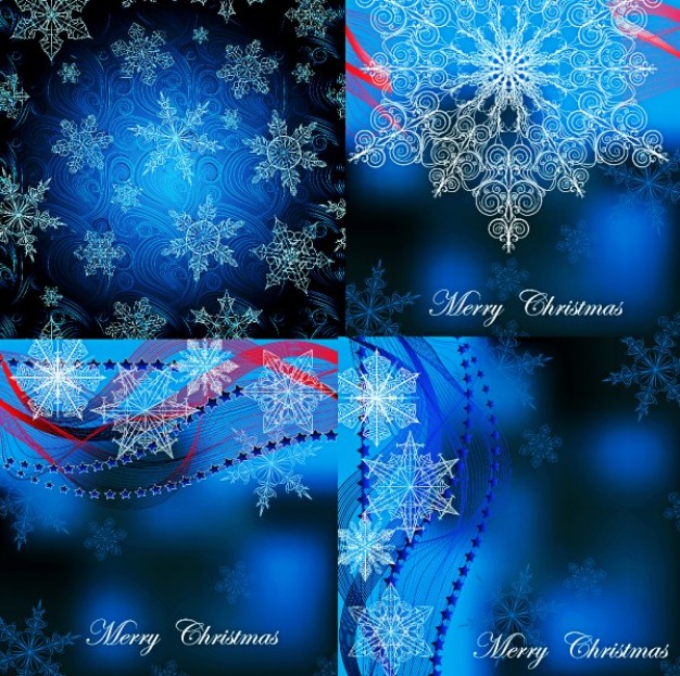 Christmas decorative charm snowflakes background set about blue light style craft Holidays