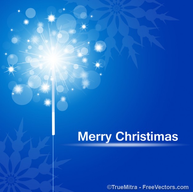 Christmas firework holiday sparks greeting card about Yule Christmas tree