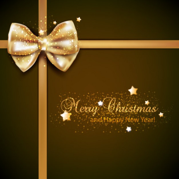 Christmas gold Chocolate ribbon and bow design about Ribbon gift  cover