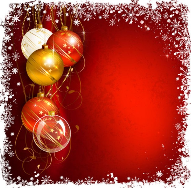 Christmas Holiday elegant ball background about golden red balls