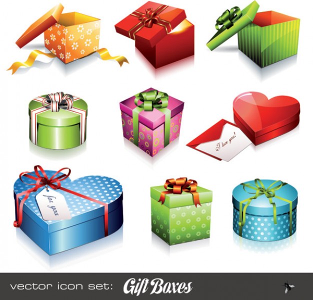 Christmas holiday elements gift icon material with different style figure