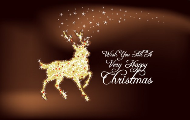 Christmas Holidays deer filled with stars and dots about Deer chocolate background