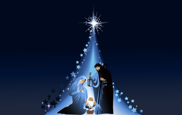 Christmas mary Jesus joseph and jesus below to a star about Mary Holidays