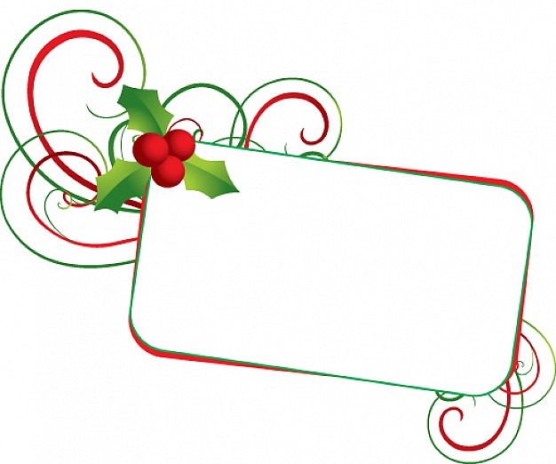 christmas mistletoe banner with swirl border