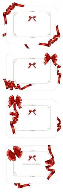Christmas Ribbon wrapped ribbons blank cards material about Gift Greeting card