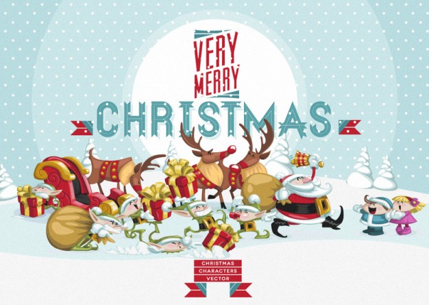 Christmas Santa Claus art characters pack about Holiday Saint Nicholas