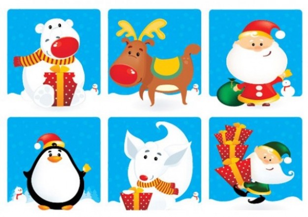 Christmas Santa Claus banners frames set about Reindeer santa Holiday