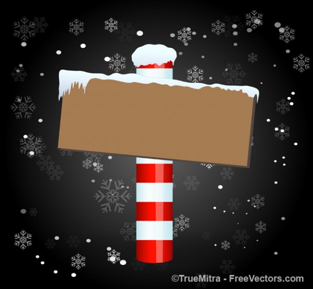 Christmas Santa Claus board snow dark background about North Pole Holidays