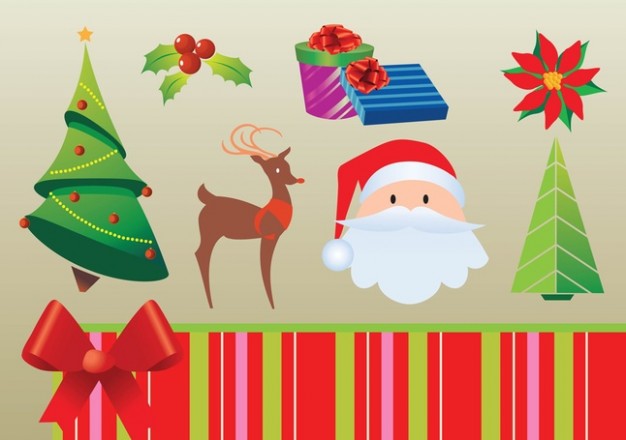 Christmas Santa Claus graphics about Christmas tree gift box Holidays