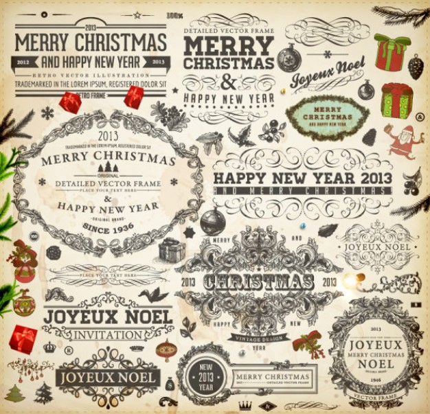 Christmas Santa Claus theme label material about Shopping holiday