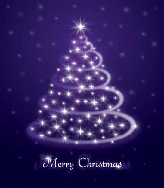 Christmas shiny Christmas tree about Holiday purple background