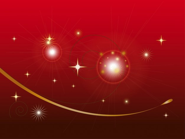 christmas shiny stars swirls with red background
