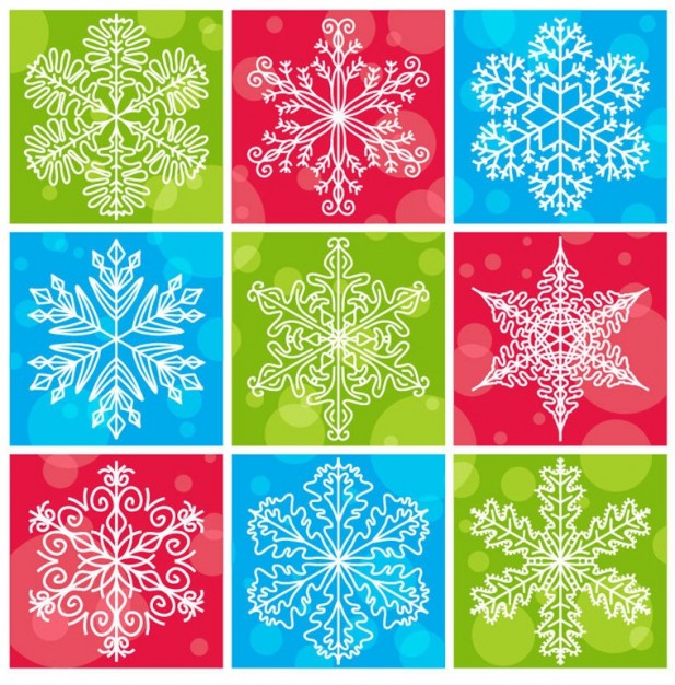 Christmas snowflakes with colorful christmas background collection about Holidays Snow