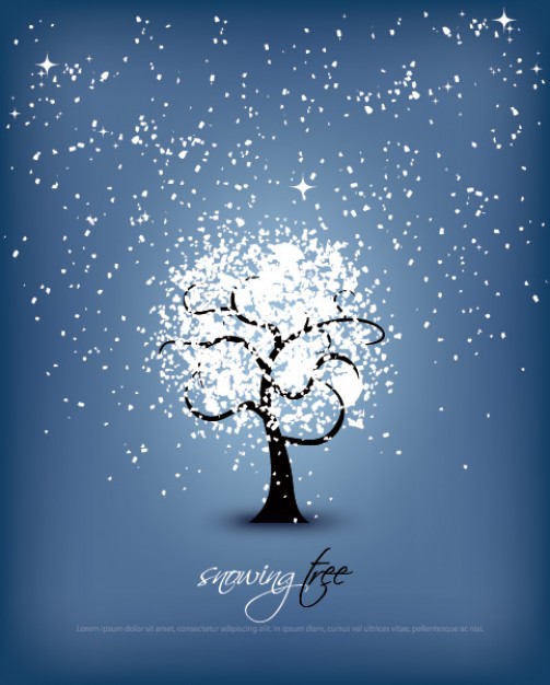 Christmas snowing Tree about Christmas tree dream scene