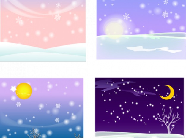 Christmas snowy Holiday landscape at day and night about Tree snow winter