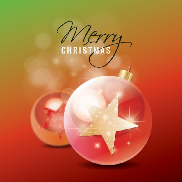 christmas star ornaments with 3D balland pink background