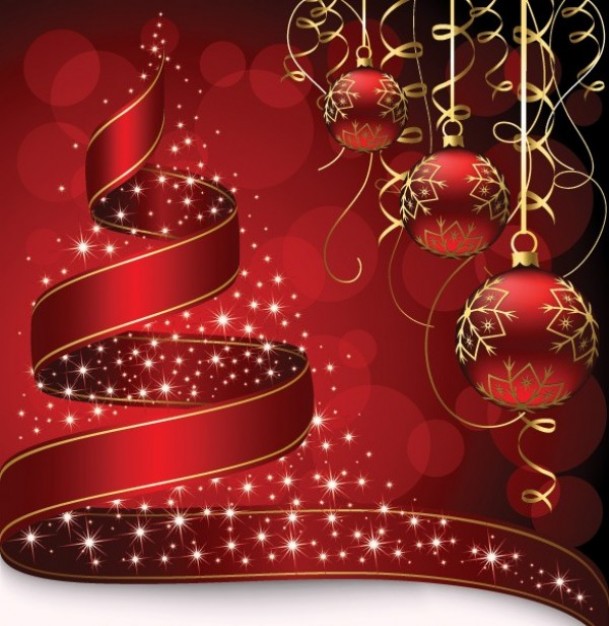 Christmas stylish Christmas card background about red Holiday balls