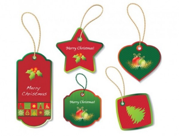 Christmas stylish Christmas tree textured christmas tags set