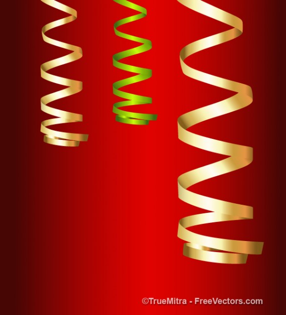 Christmas swirl Holiday ribbons in gold and green about Christmas ornament material