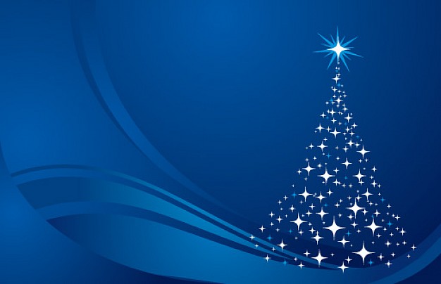 christmas tree background with wave blue background