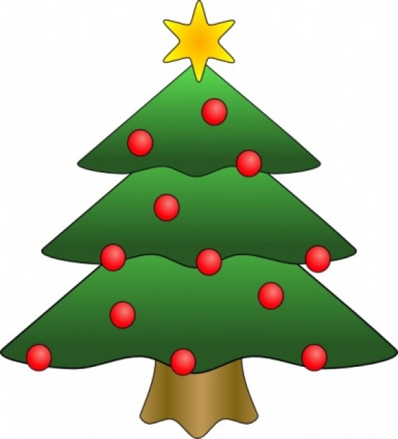 christmas tree clip art about stars and balls