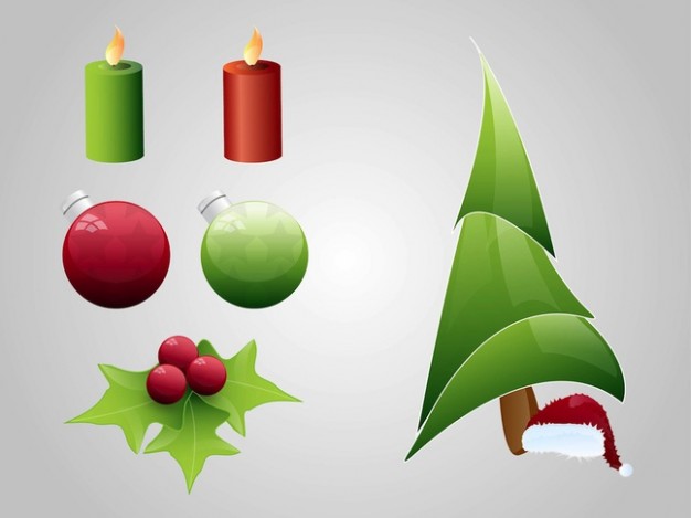 Christmas tree festive celebration elements graphics about holiday Santa Claus