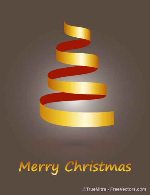 Christmas tree golden strips design background about ribbon Tree Christmas and holiday season