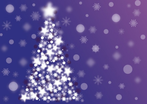 christmas tree made with a stars and bokeh
