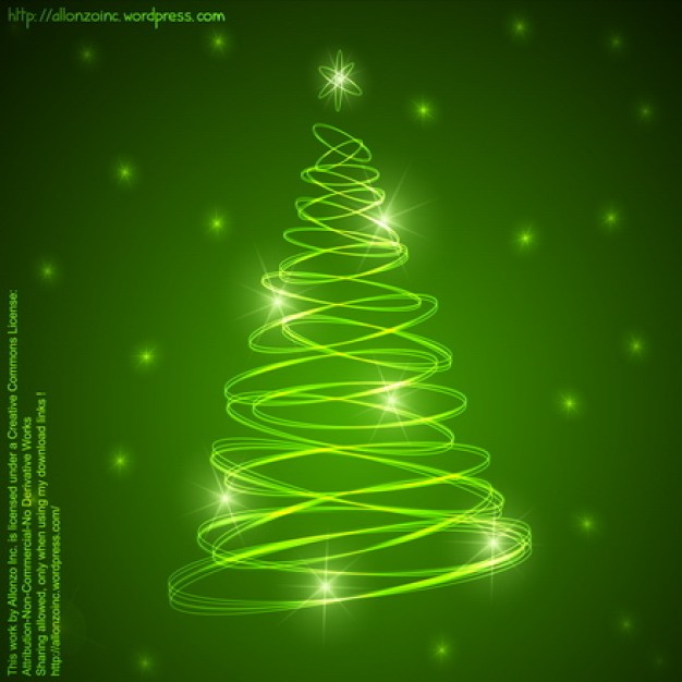 Christmas tree made with glowing circles stacked about light star Tree holiday